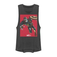 Juniors' Marvel What If Captain America Zombie Cover Muscle Tank Marvel
