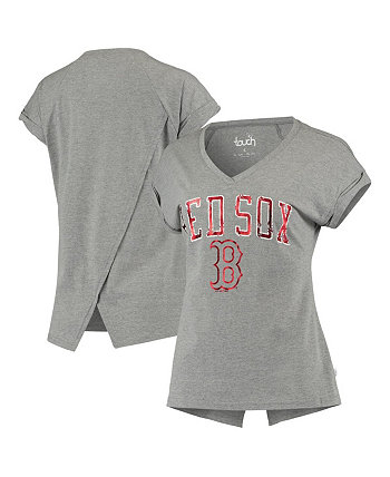 Женская серая футболка с v-образным вырезом Boston Red Sox Power Play Touch