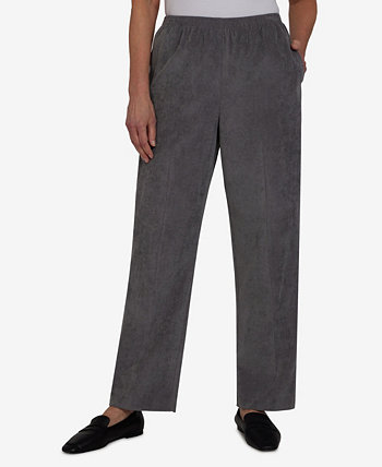 Женские классические вельветовые брюки средней длины с эластичной талией Alfred Dunner