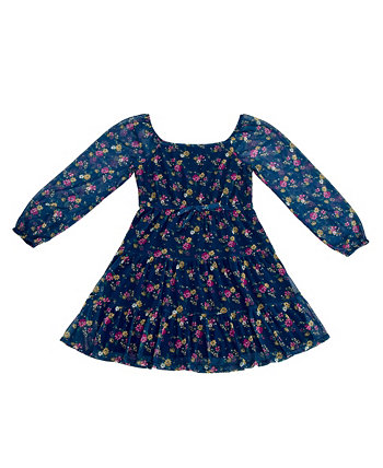 Сетчатое платье с длинными рукавами и цветочным принтом для девочек для больших девочек Trixxi