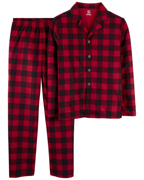 Детские пижамы Carter's Adult 2-Piece Buffalo Check Fleece Coat Style Pajamas Carter's