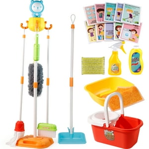 NETNEW Kids Cleaning Set Pretend Play Toys for girls 3-6 years 22 Piece for Toddlers Broom Set Household Cleaning Tools Housekeeping Toys Girl & Boys Kitchen Toys NETNEW