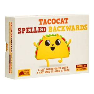 Taco Cat Spelled Backwards Party Game by Exploding Kittens. 15 Mins, 2 Players, Ages 7 and up. Exploding Kittens