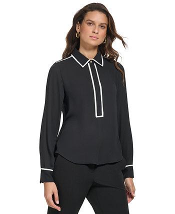 Женская блуза с контрастной отделкой Tommy Hilfiger