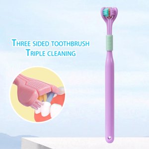 Flash Deals! Zainafacai Toothbrush Three Head Toothbrush V Shaped Wrapped Brush Head Pp Bathroom Accessories Clearance! Zainafacai