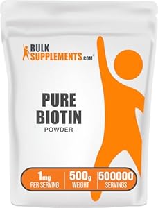 BulkSupplements.com Pure Biotin Powder - as Vitamin B7, Biotin Supplement, Biotin Vitamins for Hair, Skin and Nails - Gluten Free, 1mg per Serving, 10g (0.35 oz) (Pack of 1) BulkSupplements