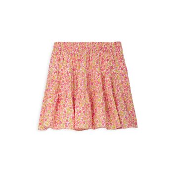 Little Girl's &amp; Girl's Floral Tiered Skirt Rockets of Awesome