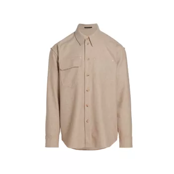 Рубашка из смесовой шерсти с нагрудным карманом Helmut Lang