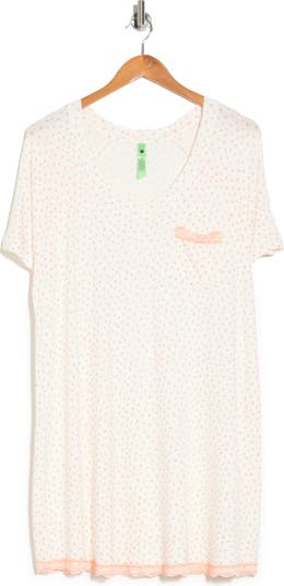 Рубашка для сна с кружевной отделкой и узором Honeydew Intimates