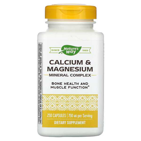 Кальций и Магний - 750 мг - 250 капсул - Nature's Way Nature's Way