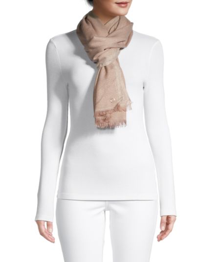 Металлический шарф с бахромой Calvin Klein