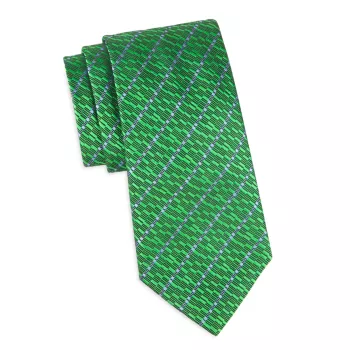 Шелковый жаккардовый галстук в полоску Charvet