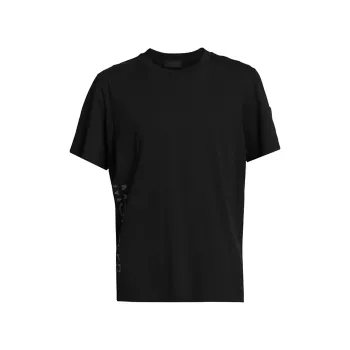 Матовая черная футболка с логотипом Moncler