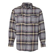 Burnside Snap Front Long Sleeve Plaid Flannel Shirt Burnside