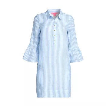 Jazmyn Stripe Linen Shirtdress Lilly Pulitzer