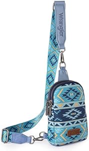 Wrangler Aztec Crossbody Sling Bags for Women Cross Body Purse with Detachable Strap Wrangler