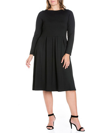 Женское платье миди большого размера с пышной юбкой 24seven Comfort Apparel