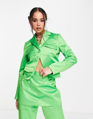 Атласный деловой пиджак COLLUSION зеленого цвета - часть комплекта Collusion