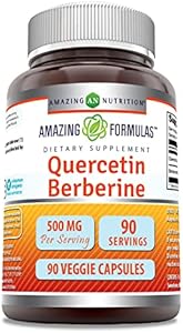 Amazing Formulas Quercetin Berberine | 250 Mg Berberine and 250 Mg Quercetin | Veggie Capsules Supplement | Non-GMO | Gluten Free | Made in USA (30 Count) Amazing Nutrition