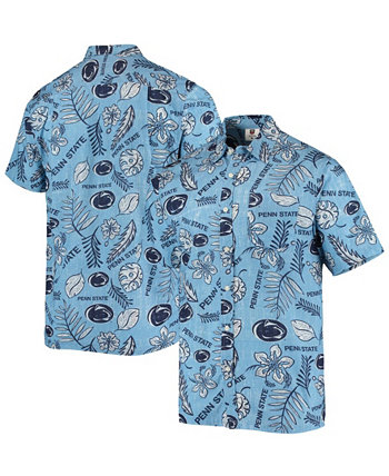 Мужская голубая рубашка на пуговицах с цветочным принтом в винтажном стиле Penn State Nittany Lions Wes & Willy