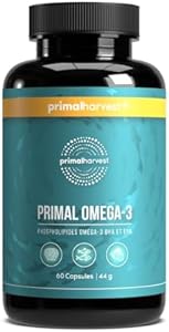 Primal Harvest Omega 3 Fish Oil Supplements, 30 Servings (Порции) Soft Gels (Мягкие капсулы) Capsules (Капсулы) w/ 1000mg EPA + DHA Supplements, No Fishy Burps Non-GMO Omega 3 Fatty Acid Primal Harvest