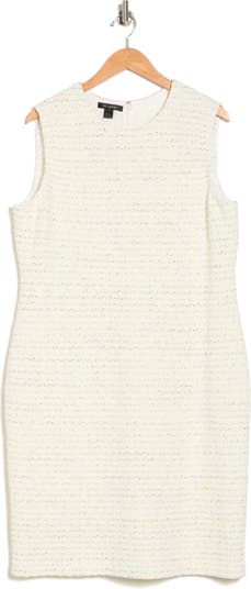Твидовое платье-футляр с пайетками St. John Collection
