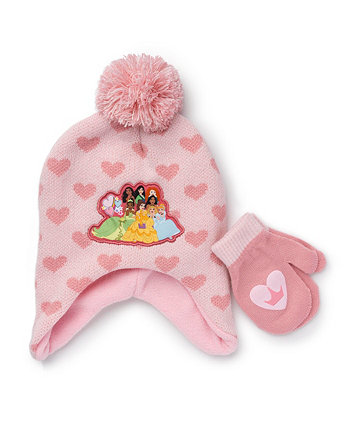 Princess Toddler Girls Hat and Mittens Set, 2 Piece Berkshire