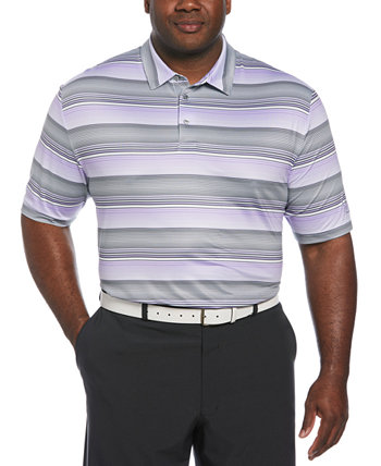 Men's Big & Tall Linear Energy Stretch Moisture-Wicking Textured Stripe Golf Polo Shirt PGA TOUR