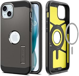 Чехол Tough Armor MagFit для iPhone 15 (2023) с подставкой, защитой военного уровня, совместимость с MagSafe — черный Spigen