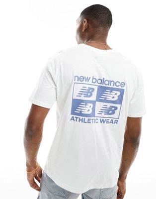 Белая футболка с принтом на спине New Balance Essentials New Balance