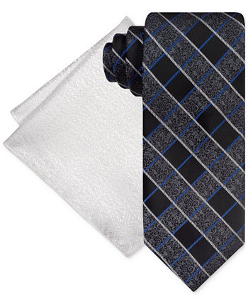 Men's Ornate Squares Tie & Pocket Square Set Steve Harvey