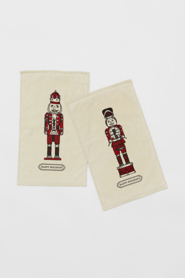 2-pack Guest Towels with Motif H&M
