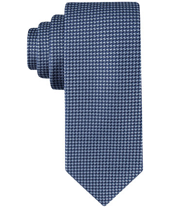 Мужской удлиненный галстук цвета индиго с узором «гусиные лапки» Calvin Klein