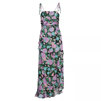 Асимметричное платье миди с цветочным принтом Wayf WAYF