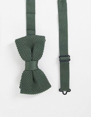 Gianni Feraud knit bow tie in khaki Gianni Feraud
