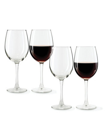 Набор из 4 прозрачных стеклянных бокалов для вина емкостью 11,7 унций Circleware