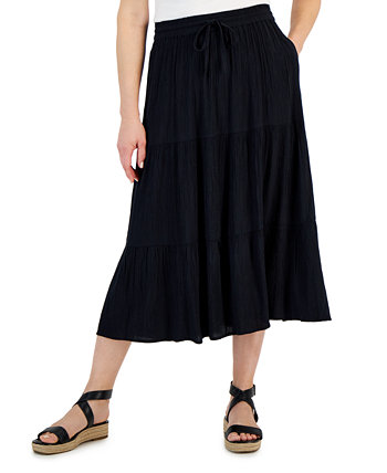 Миниатюрная многоярусная юбка-миди с завязками, созданная для Macy's Style & Co