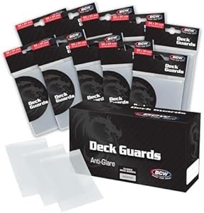 BCW Deck Guard - Double Matte Card Sleeves | 500 Count Box (10 Packs of 50 Sleeves) |Acid-Free, No PVC | Fits 2.5" x 3.5" Game Cards | Archival Safe Sleeves for Card Protection (Black) Bcw