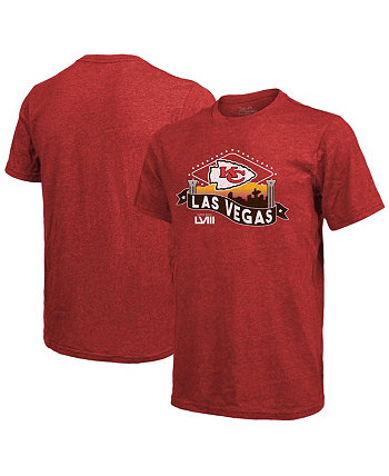 Мужская красная футболка Kansas City Chiefs Super Bowl LVIII Tri-Blend Majestic