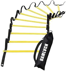 Sport Agility Ladder Soccer Training with Equipment Bag Fitness or Speed Agility Training for Training Football Soccer Basketball Athletes and Teens or Kids Yellow/Red/Blue Uamlvcn