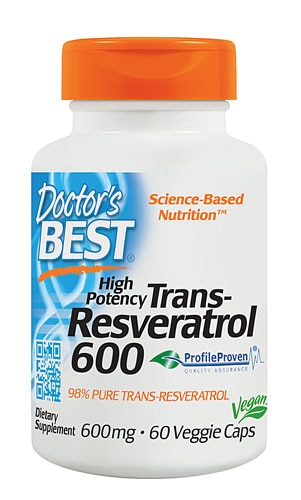 Doctor's Best Trans-Resveratrol 600 - 600 мг - 60 растительных капсул Doctor's Best