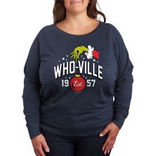 Plus Dr. Seuss The Grinch Whoville Hand Slouchy Graphic Sweatshirt Licensed Character