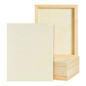 6 Pck Unfinished Wood Canvas Boards For Painting, Deep Cradle 8x10 Wooden Panels Juvale