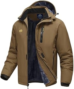 TBMPOY Men's Winter Ski Jacket Waterproof Warm Snow Insulated Coat Fleece Lined Snowboard Hooded Raincoat TBMPOY