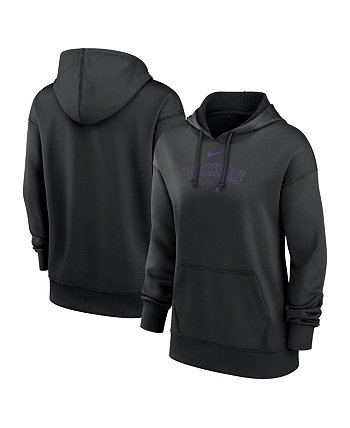 Women's Black Colorado Rockies Authentic Collection Performance Pullover Hoodie Nike