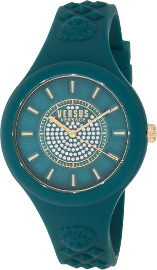 Женские часы с силиконовым ремешком, 39 мм и футляр на молнии Versus Versace