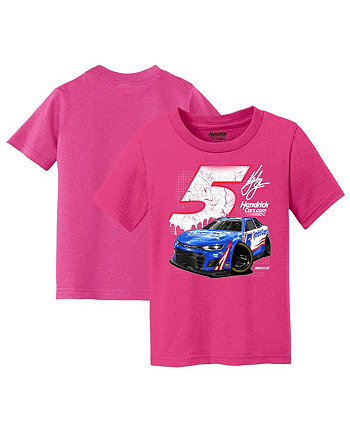 Розовая футболка с изображением автомобиля Kyle Larson для девочек для малышей Hendrick Motorsports Team Collection