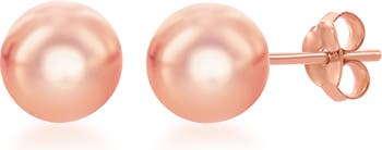Серьги-гвоздики из стерлингового серебра 14К с покрытием из розового золота 10 мм SIMONA
