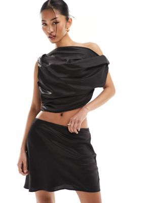 SNDYS satin mini skirt in black - part of a set SNDYS