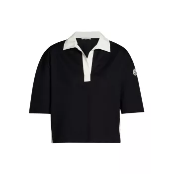 Logo Cotton Short-Sleeve Polo Shirt Moncler